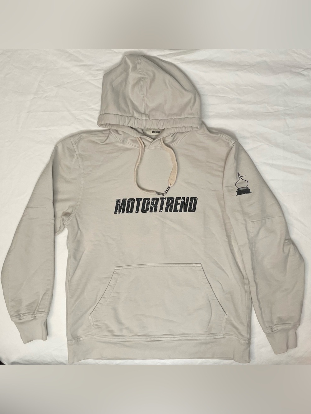 Buck Mason Men’s Beige "MOTORTREND" Pullover Hoodie